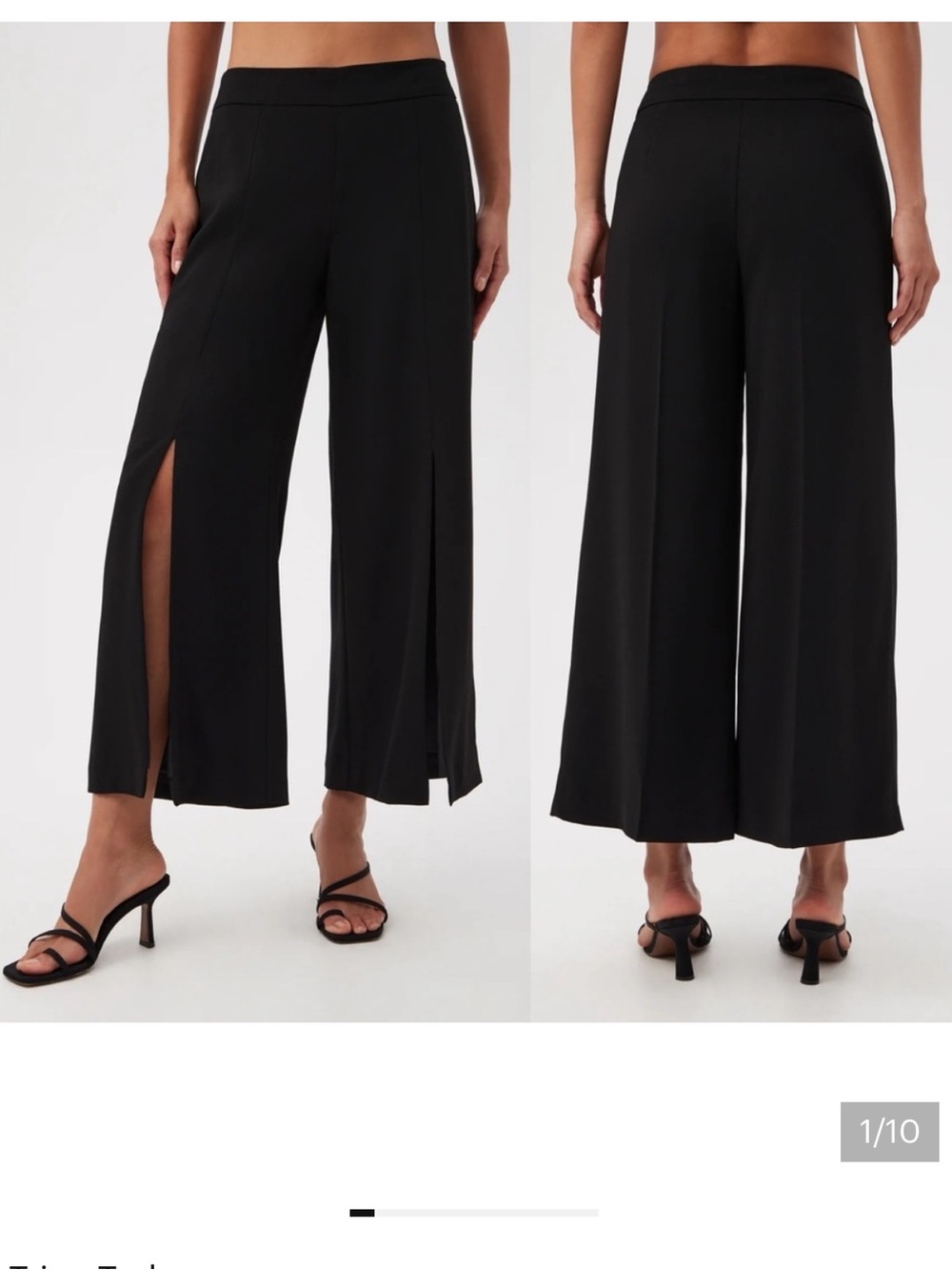 Trina Turk Davon Cropped Slit-Leg Pant Black - 4